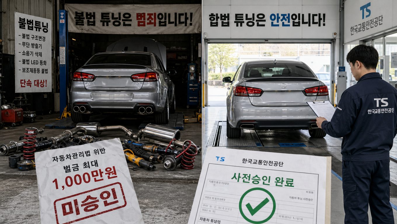 차량 튜닝샵 방문 시 법적 위험과 검사 절차 주의사항