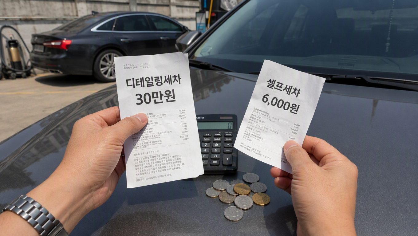 디테일링세차 비용과 셀프세차장 이용 비용
